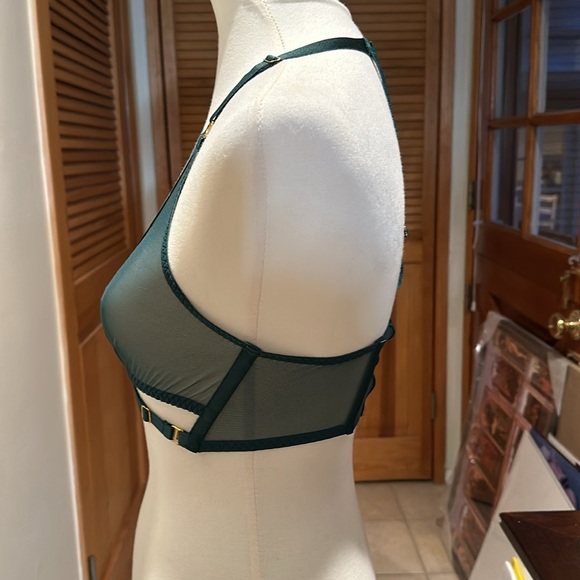 Bordelle Art Deco mesh bra Green - Picture 5 of 9
